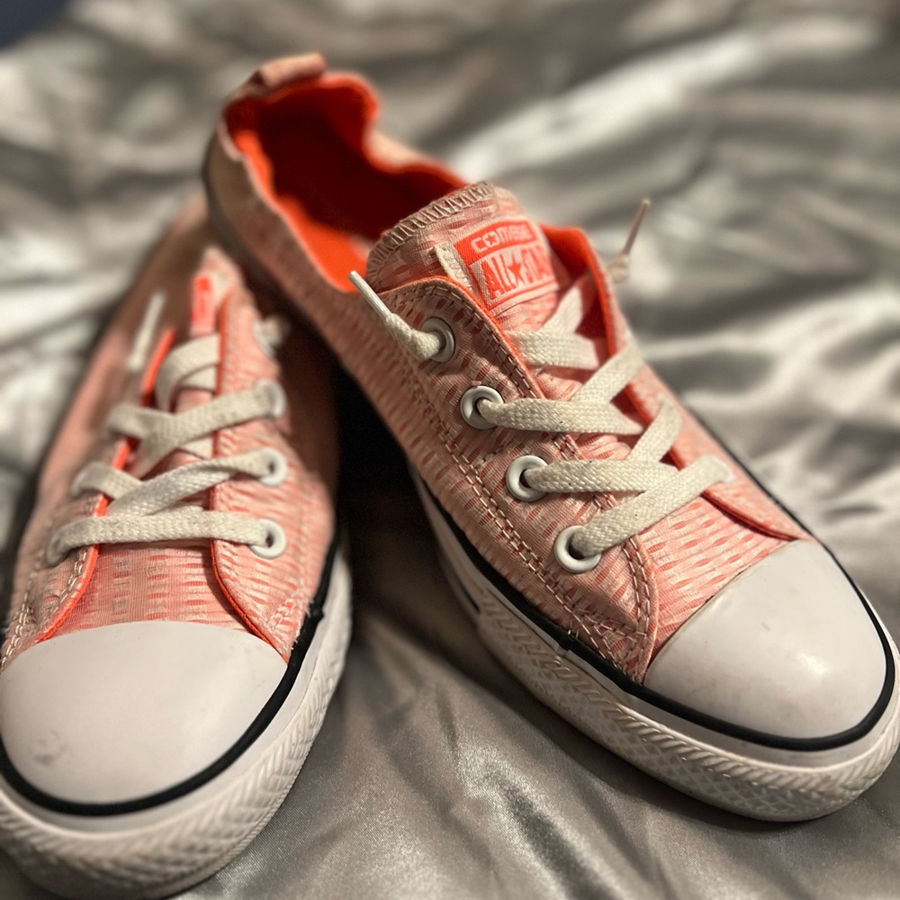 Converse Chuck Taylor All Star Shoreline Slip sneakers in a white/orange